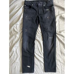 Dior Black & Silver Distressed Jeans Size 31